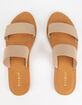 BAMBOO Double Strap Nude Womens Sandals image number 2