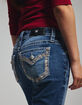 MISS ME Border Pocket Womens Mid Rise Bootcut Jeans image number 7