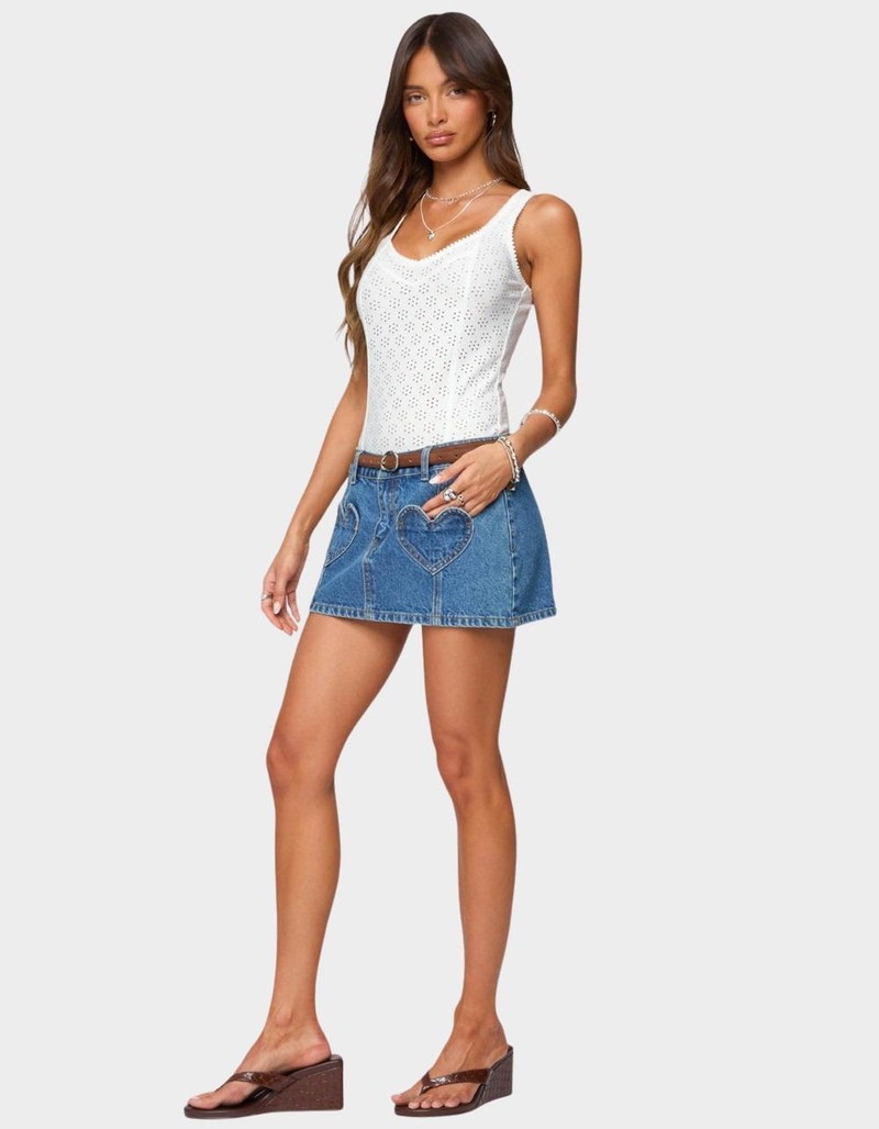 EDIKTED Clementina Eyelet Bodysuit image number 3