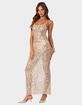 EDIKTED Sequin Sheer Mesh Maxi Dress image number 3