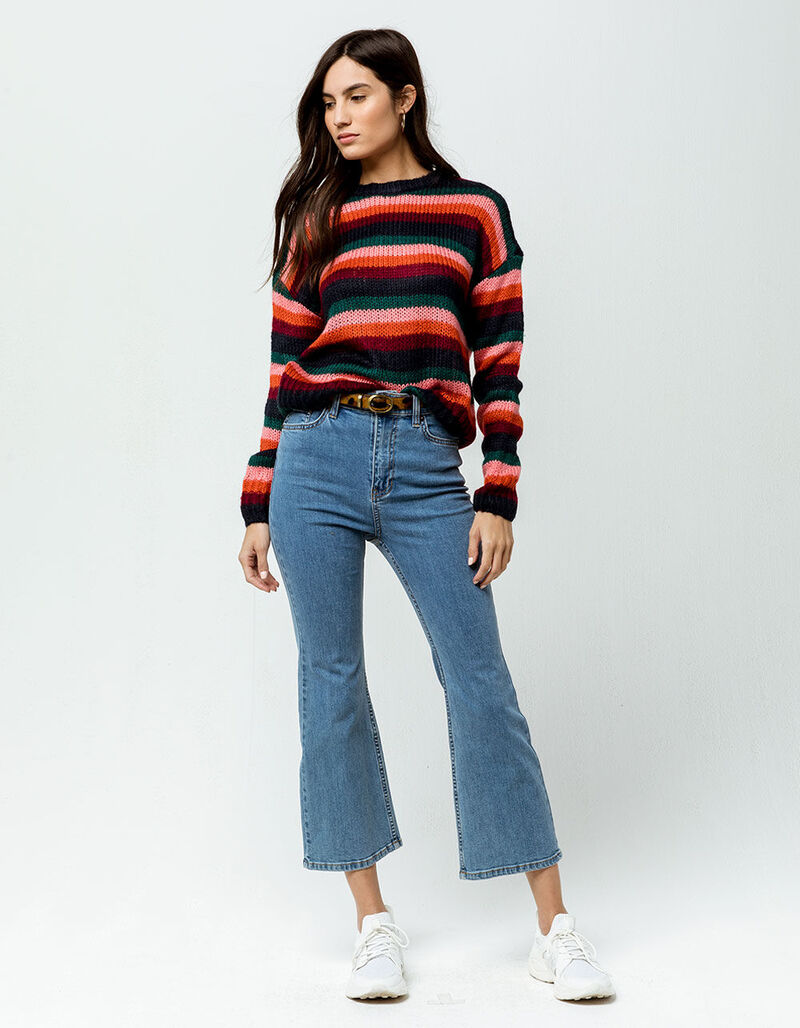 FULL TILT Stripe Womens Boyfriend Sweater - MULTI - 335848957