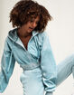RSQ Womens Blue Velour Zip Up Hoodie image number 1
