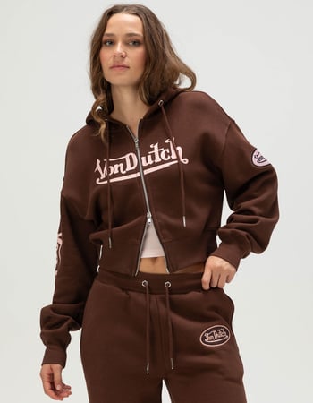 VON DUTCH Logo Womens Zip-Up Hoodie Primary Image