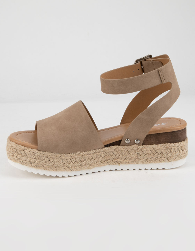 SODA Topic Natural Womens Espadrille Flatform Sandals image number 2