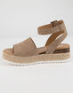 SODA Topic Natural Womens Espadrille Flatform Sandals image number 3