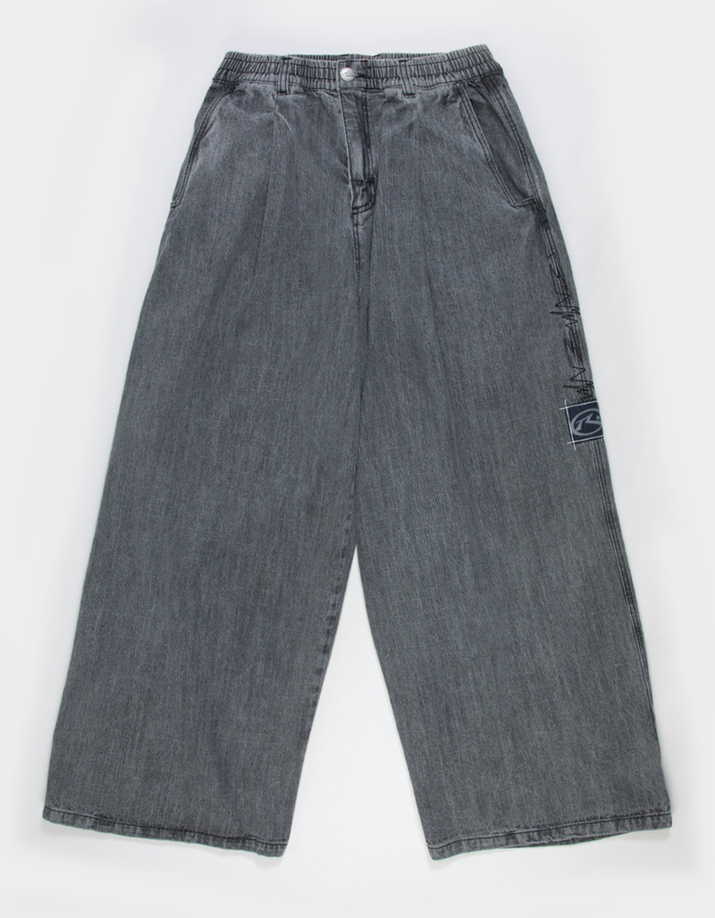 RUSTY Slub Mens Extra Baggy Elastic Waist Jeans image number 0