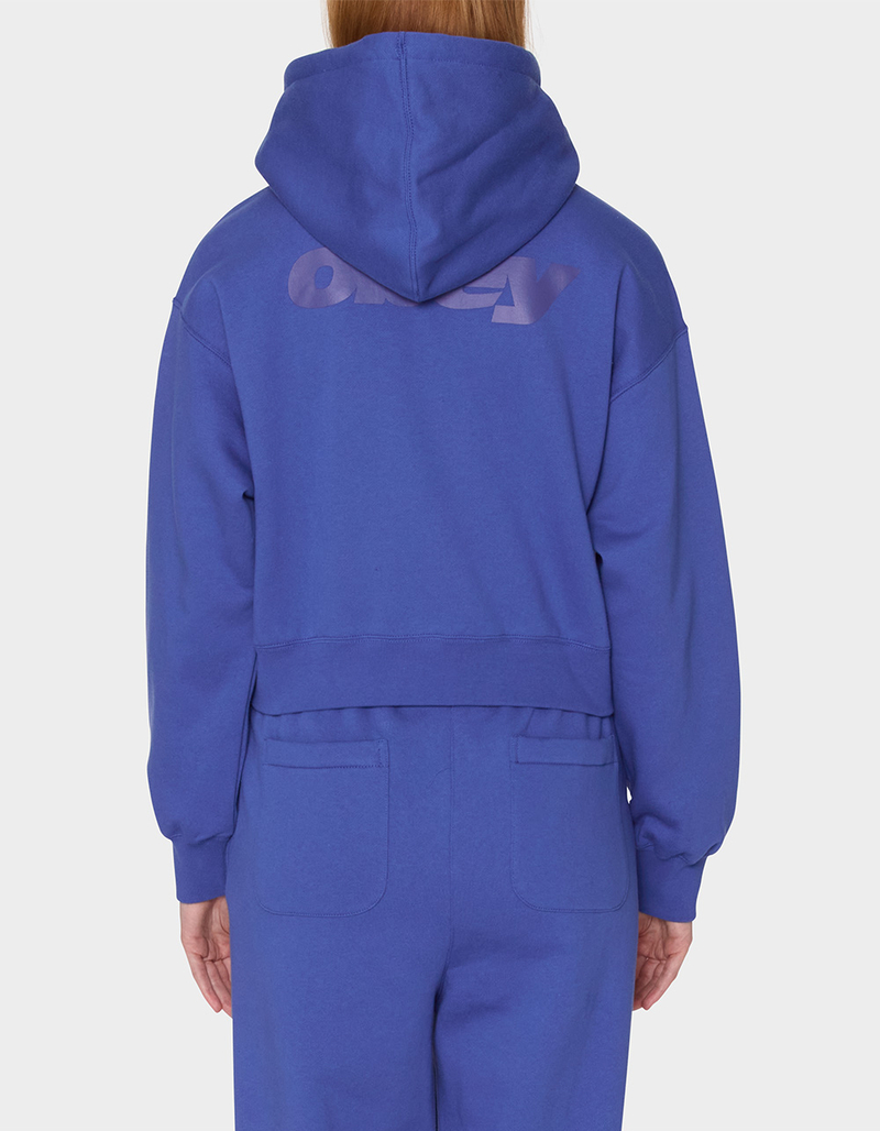OBEY League Cropped Womens Zip Hoodie image number 3