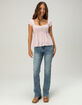 MISS ME Border Pocket Womens Mid Rise Bootcut Jeans image number 6