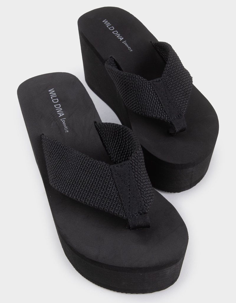 WILD DIVA Heat Womens Platform Wedge Flip Flops image number 5