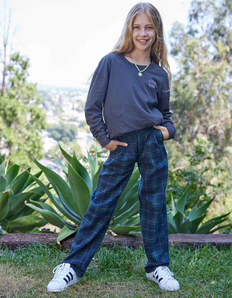RSQ Girls Plaid Flannel Pants image number 0