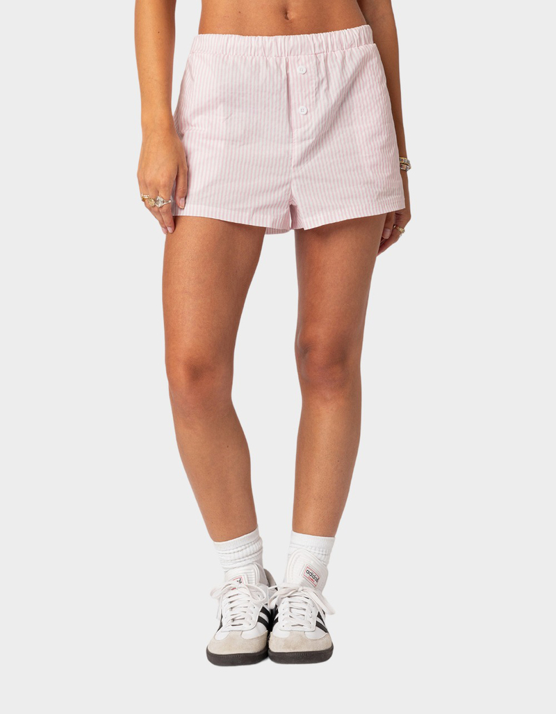 EDIKTED Pinstripe Womens Boxer Shorts image number 0