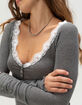 BDG Urban Outfitters Diana Layering Womens Lace Trim Henley Top image number 5
