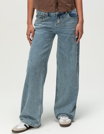 RSQ Womens Low Rise Double Button Baggy Jeans Alternative Image