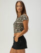 VON DUTCH Camo Womens Rhinestone V-Neck Tee image number 3