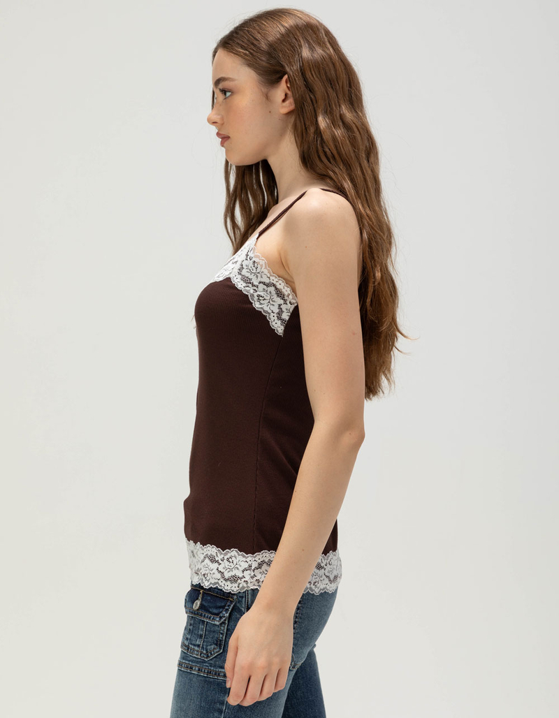 RSQ Womens Long Lace Trim Cami image number 2