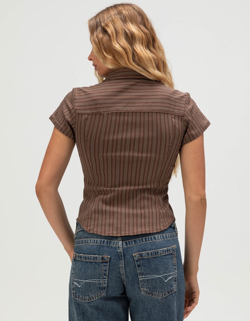 BDG Urban Outfitters Polly Womens Stripe Snap Front Shirt image number 3