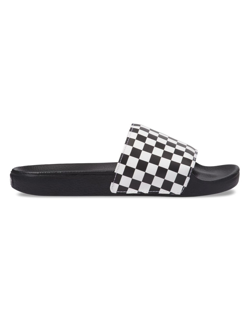 VANS Checkerboard White Mens Slide Sandals image number 1
