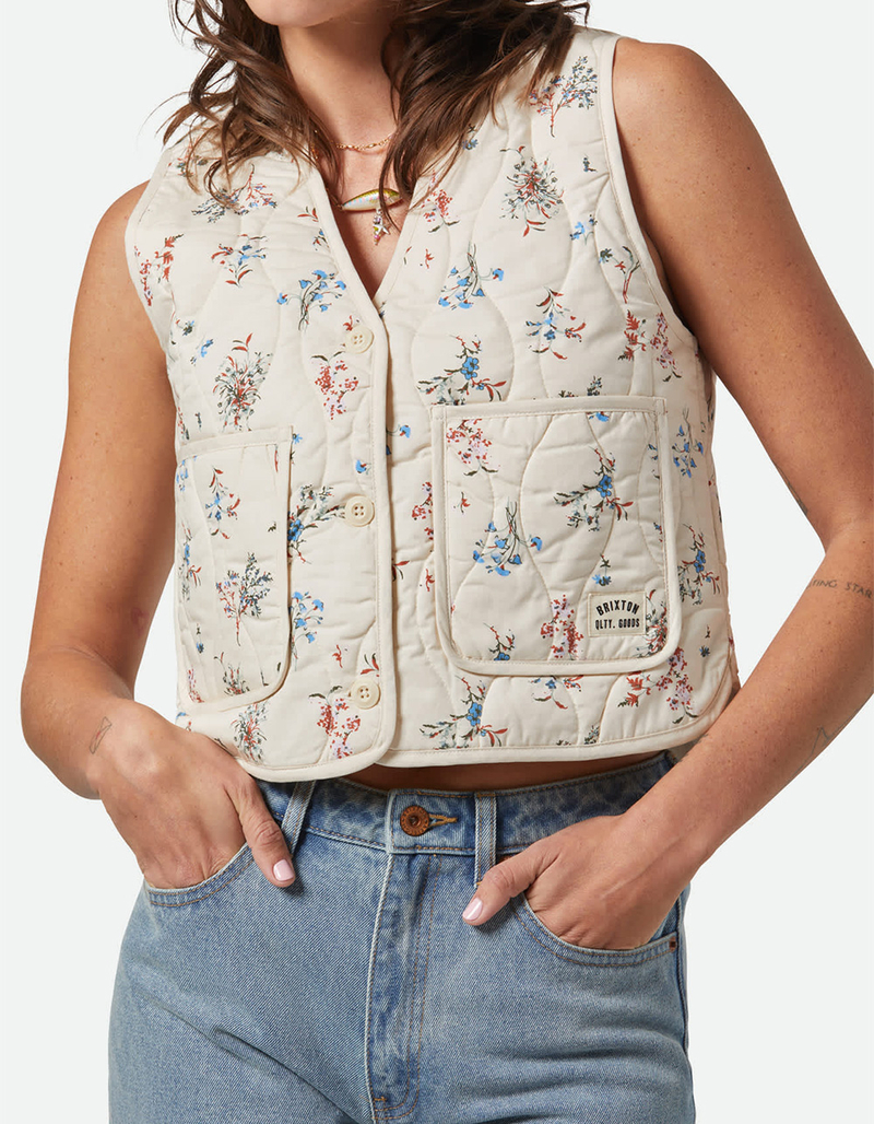 BRIXTON Field Womens Floral Quilted Vest image number 1