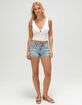 WEST OF MELROSE Lace Trim Keyhole Womens Tank Top image number 2