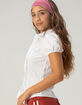 BDG Urban Outfitters Chloe Womens Cap Sleeve Button Up Shirt image number 3