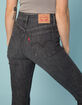 LEVI'S Wedgie High Rise Soft Ultra Black Womens Skinny Jeans image number 4