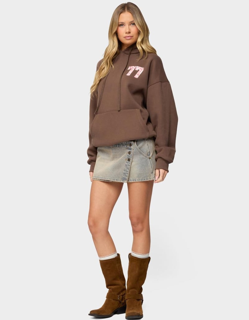 EDIKTED Leopard 77 Oversized Hoodie image number 3