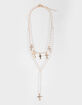 FULL TILT Cross Faux Pearl Layered Y Necklace image number 1