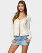 EDIKTED Jesy Iridescent Split Front Knit Cardigan image number 1