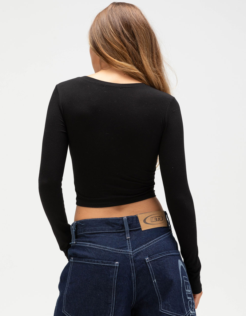 BOZZOLO Womens Long Sleeve Baby Tee image number 3