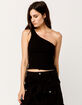 3 GIRLS CLOTHING One Shoulder Black Womens Tank Top image number 2