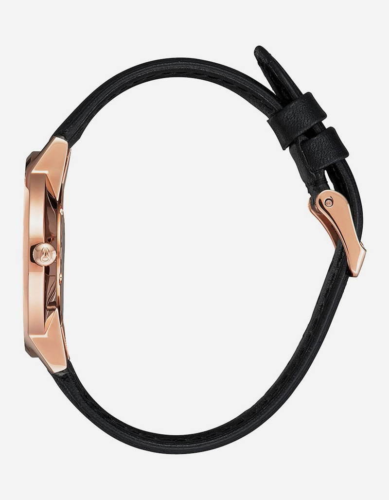 NIXON Porter Leather Rose Gold & Storm Watch image number 1