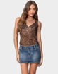 EDIKTED Laur Leopard Printed Cupped Top image number 1