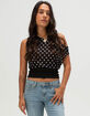 FULL TILT Polka Dot Womens Off The Shoulder Sleeveless Top image number 1