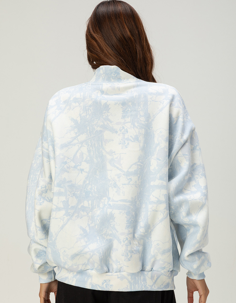 HAPPY CAMP3R Blue Camo Womens Mock Neck Sweatshirt image number 1