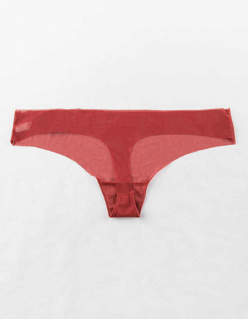 FULL TILT Laser Cut Mesh Rust Thong image number 1