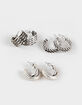 FULL TILT 3 Pack Distressed Double Hoop Earrings image number 1