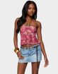 EDIKTED Solana Floral Cut Out Halter Top image number 1