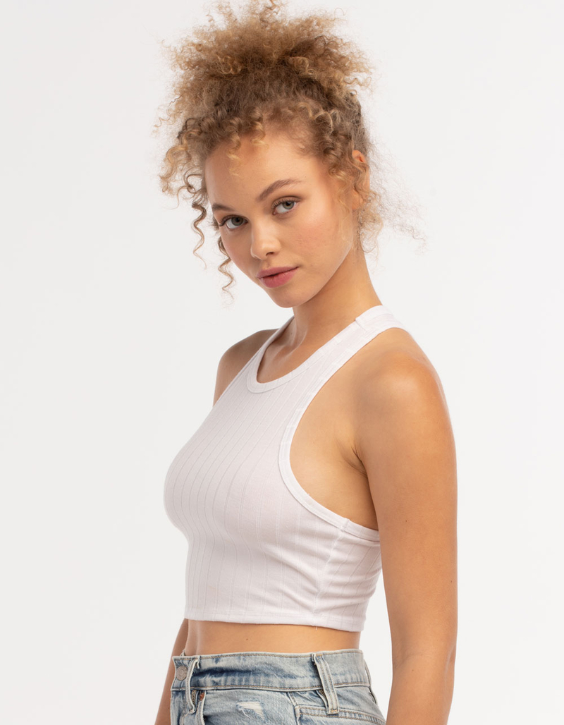 BOZZOLO Womens Ribbed Crop Tank Top image number 1