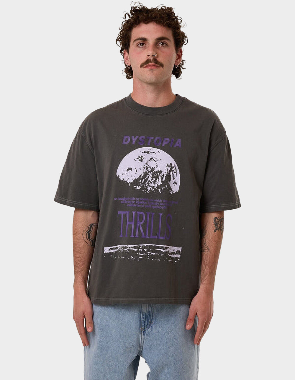 THRILLS Dystopia Mens Boxy Oversized Tee - BLACK | Tillys