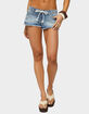 EDIKTED Robe Tie Denim Micro Shorts image number 1