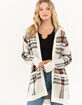 ALMOST FAMOUS Plaid Sherpa Hooded Cardigan image number 1