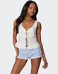 EDIKTED Fiore Eyelet Tie Front Top image number 1