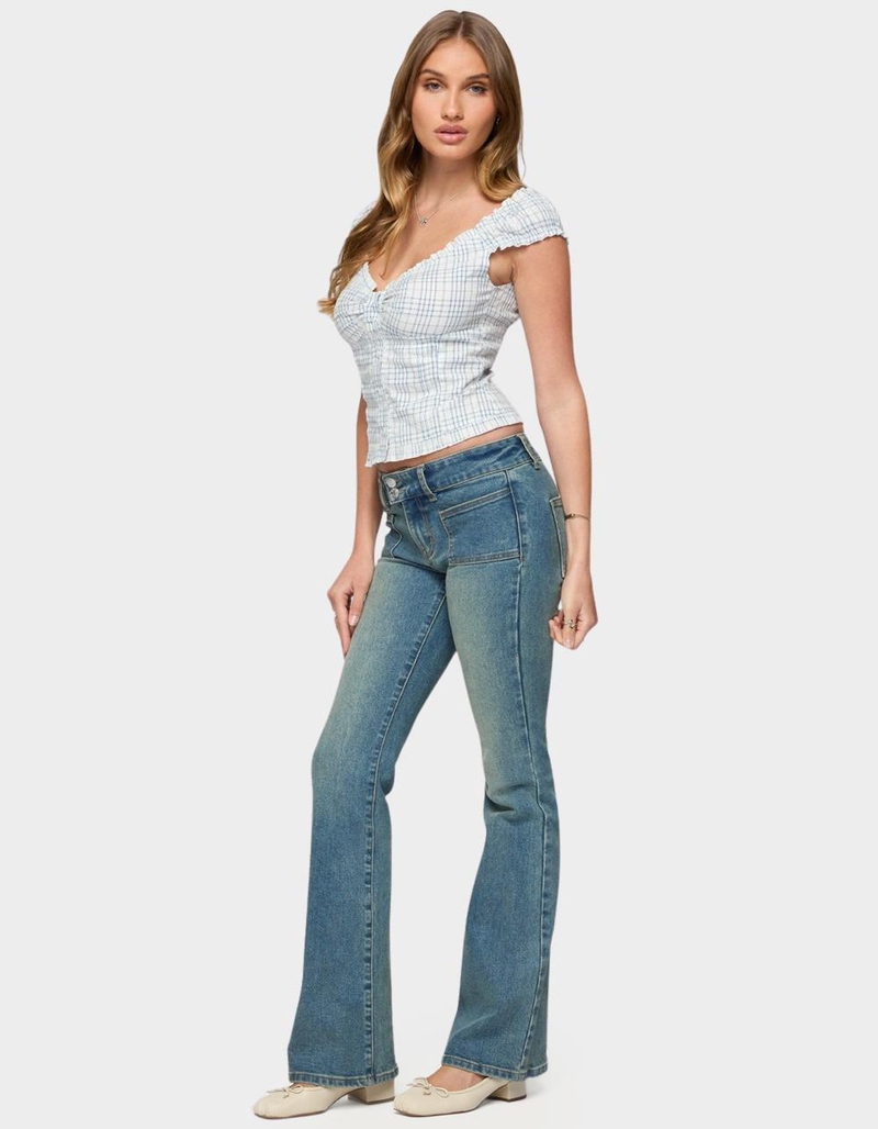 EDIKTED Dolsy Plaid Button Up Top image number 3