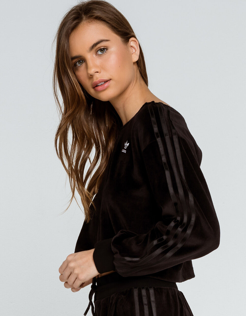 ADIDAS Velour Off The Shoulder Womens Sweatshirt image number 1
