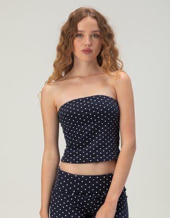 FULL TILT Womens Polka Dot Tube Top Primary Image