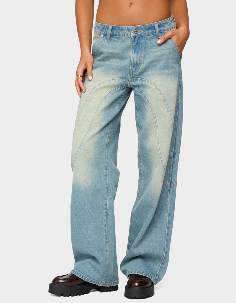 EDIKTED Kiria Stitched Low Rise Jeans image number 0