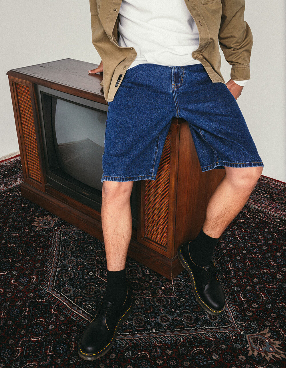 RSQ Mens Baggy Jorts - DARK STONE | Tillys