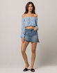 ALMOST FAMOUS High Rise Ripped Womens Denim Skirt image number 1