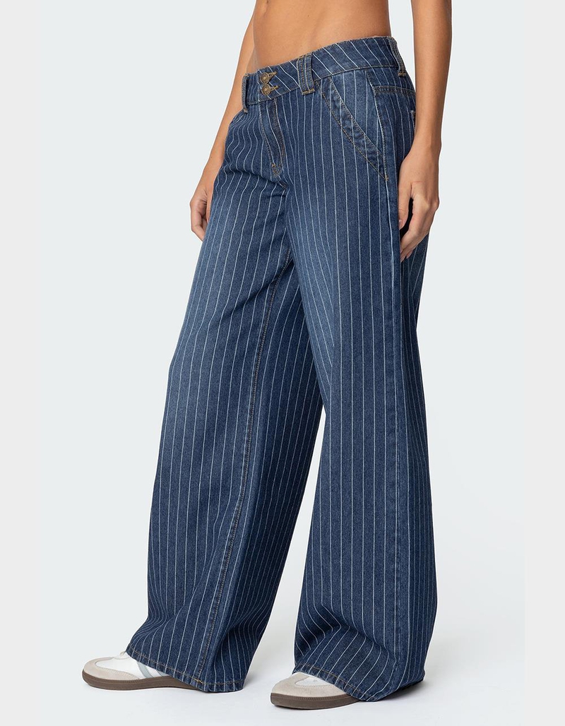 EDIKTED Cory Striped Low Rise Jeans image number 3