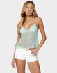 EDIKTED Sequin Sheer Mesh Babydoll Top image number 1
